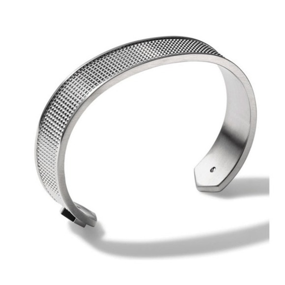Bulova‎ Precisionist Open Cuff Bracelet, Knurled Texture Design, Silver, NWT - Picture 4 of 16